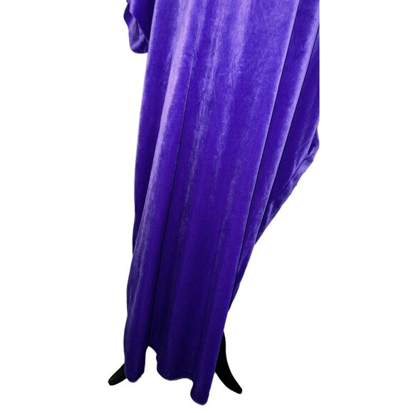 Vintage CocoBay Velvet Metallic VNeck Lounging Casual Dress Sz One Size Plus Pur - Picture 8 of 12